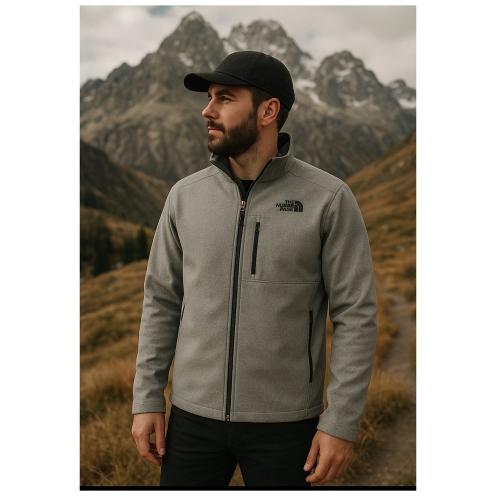 The North Face Apex Bionic Softshell Jacket Gray Men’s Small Full Zip Windproof